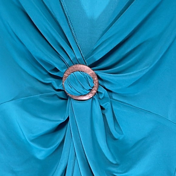 Mr Max Ruched Blouse, NWOT, Teal, SZ: XL - Picture 2 of 7